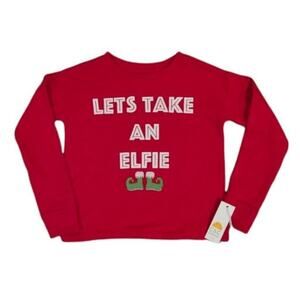 C&C California Kids "Lets Take An Elfie" Graphic Sweatshirt in Red XS 4/5‎ $28